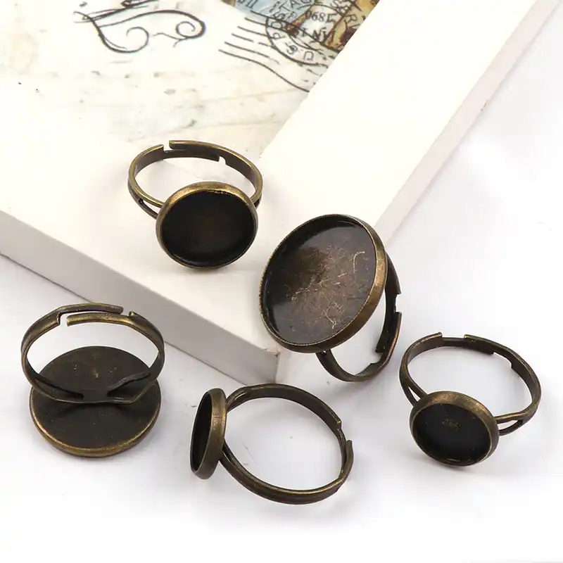 5pc hágalo usted mismo Configuración de base plana redonda Pad Cabujón Broche Pin espaldas Joyería encontrar