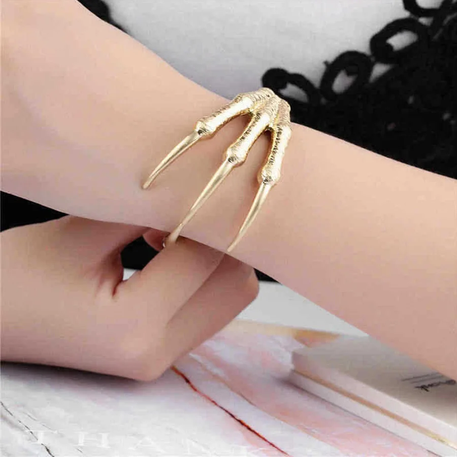 Скелет Руки Коготь Браслет для Для женщин jewelry Античное золото оптом челнока панк