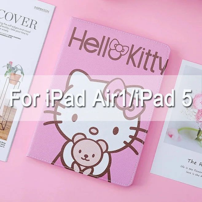 RD-AIR1 Роскошный ультра тонкий чехол-подставка hello kitty для ipad 2 3 4 air1 2, чехол с функцией автоматического сна и пробуждения, чехол для mini12345 для нового ipad 9,7 - Цвет: RD-AIR1