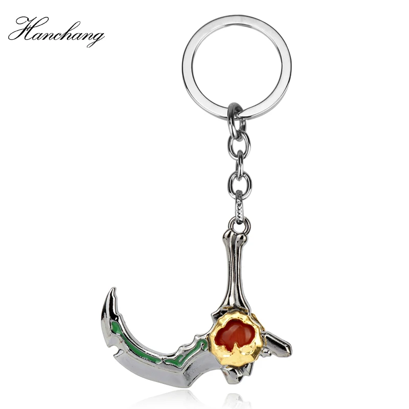 

HANCHANG Jewelry Anime Game DOTA 2 Keychain Weapon Key Chain Car Butcher Dragon Talon Keyring Men Gift Dota2 Game Fans