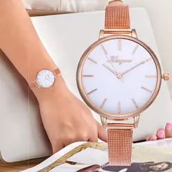 Feminino Luxo с кристаллами часы для женщин Сплав Пояс Сетки повседневное часы Женева Простой наручные часы с ремешком-сеткой дамы кварцевые
