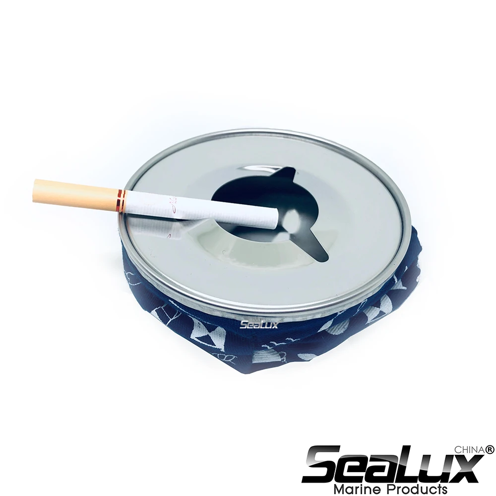 Sealux Windproof Bean Bag Ashtray-blue Marine ss304 Cigar Cigarette for boat, auto, or RV