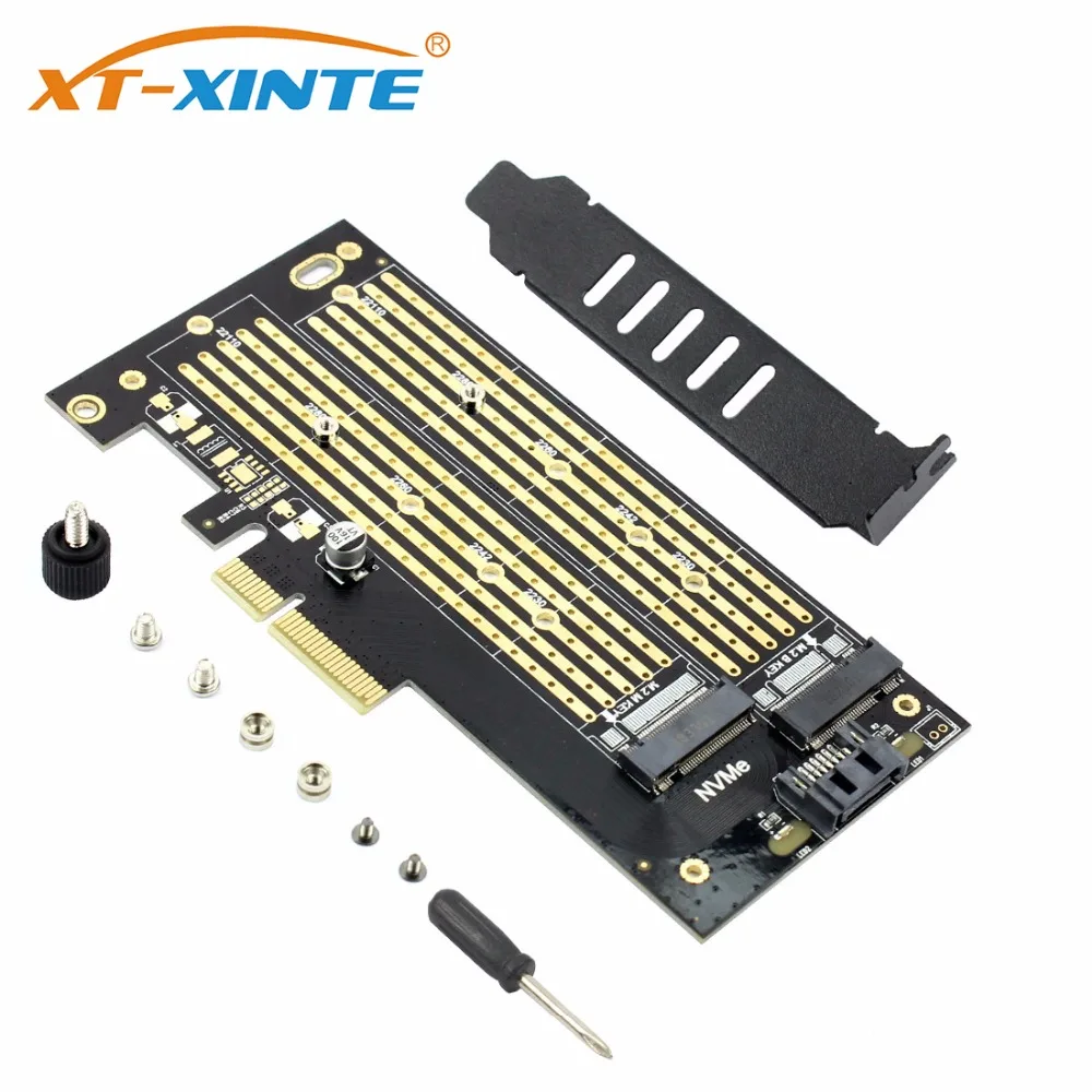SK6 M.2 NVMe SSD NGFF для PCIE X4 Riser Card M Key+ B Key Dual interface Card Поддержка PCI Express 3,0x4 2230-22110 все размеры M.2