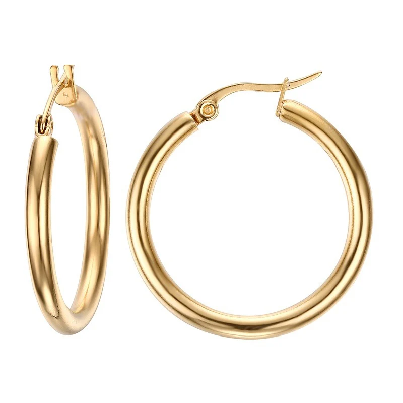 Hot Earings Aros Mujer Oreja Promotion Stainless Steel Earings Aros Mujer Oreja Promotion Stainless Steel Aretes Orni 2pair Lots Hoop Earrings Women 316l Metal Jewelry