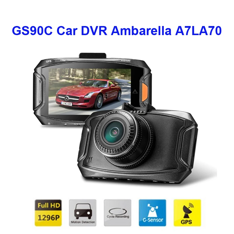 Free Shipping Original GS90C font b Car b font DVR Ambarella A7LA70 2304 1296P 30fps 2