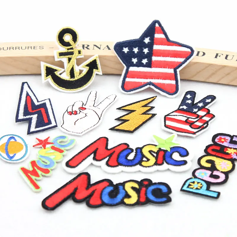ZOTOONE WOW Letter Patch Set Cartoon Cheap Embroidered