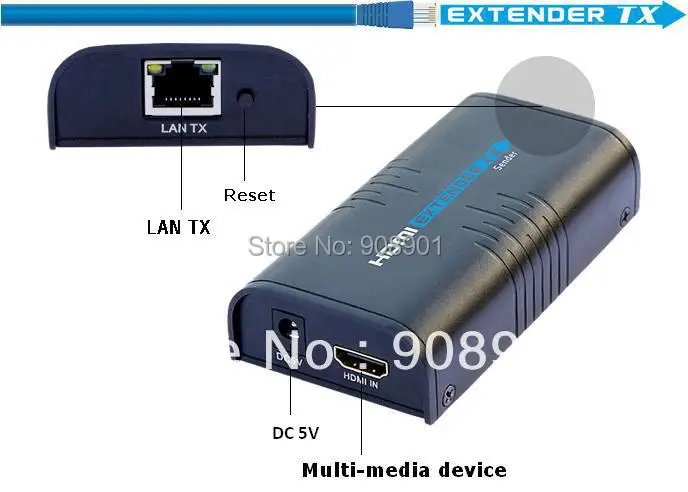 20 компл./лот, LKV373A HDMI 1080 P Extender 100-120 метра, hdmi-удлинитель Протокола по Cat5/Cat6