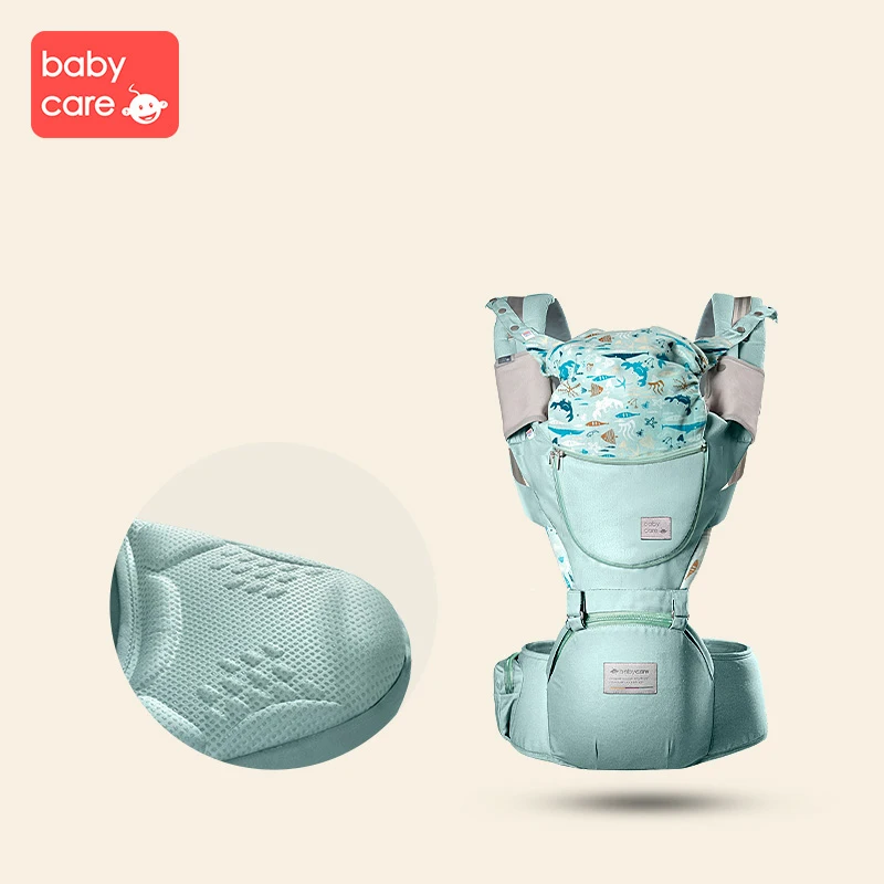 Babycare Регулируемый Детский 3D поясной стул Эргономичный безопасность Перевозчик 360 четыре положения Хипсит младенец новорожденных слинг переноски ремень - Цвет: 3D-Light Blue