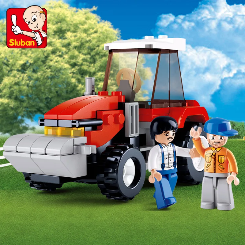 

103Pcs Sunny Ranch Farm Tractor Truck Model Building Blocks Compatible LegoINGs City Figures Bricks Brinquedos Toys for Children