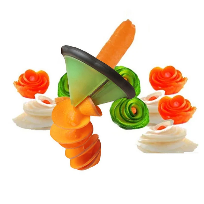 

1PC Fruit Cutting Device Variety Carving Device Hand Held Spiralizer Vegetable Slicer Veggie Spiral Cutter Household Creative