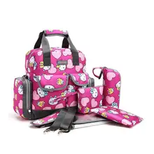 5 шт мультяшная кошка сумка Детская сумка набор сумка для мокрых подгузников Мама сумка Водонепроницаемая детская коляска сумка уход за ребенком органайзер для коляски сумочка