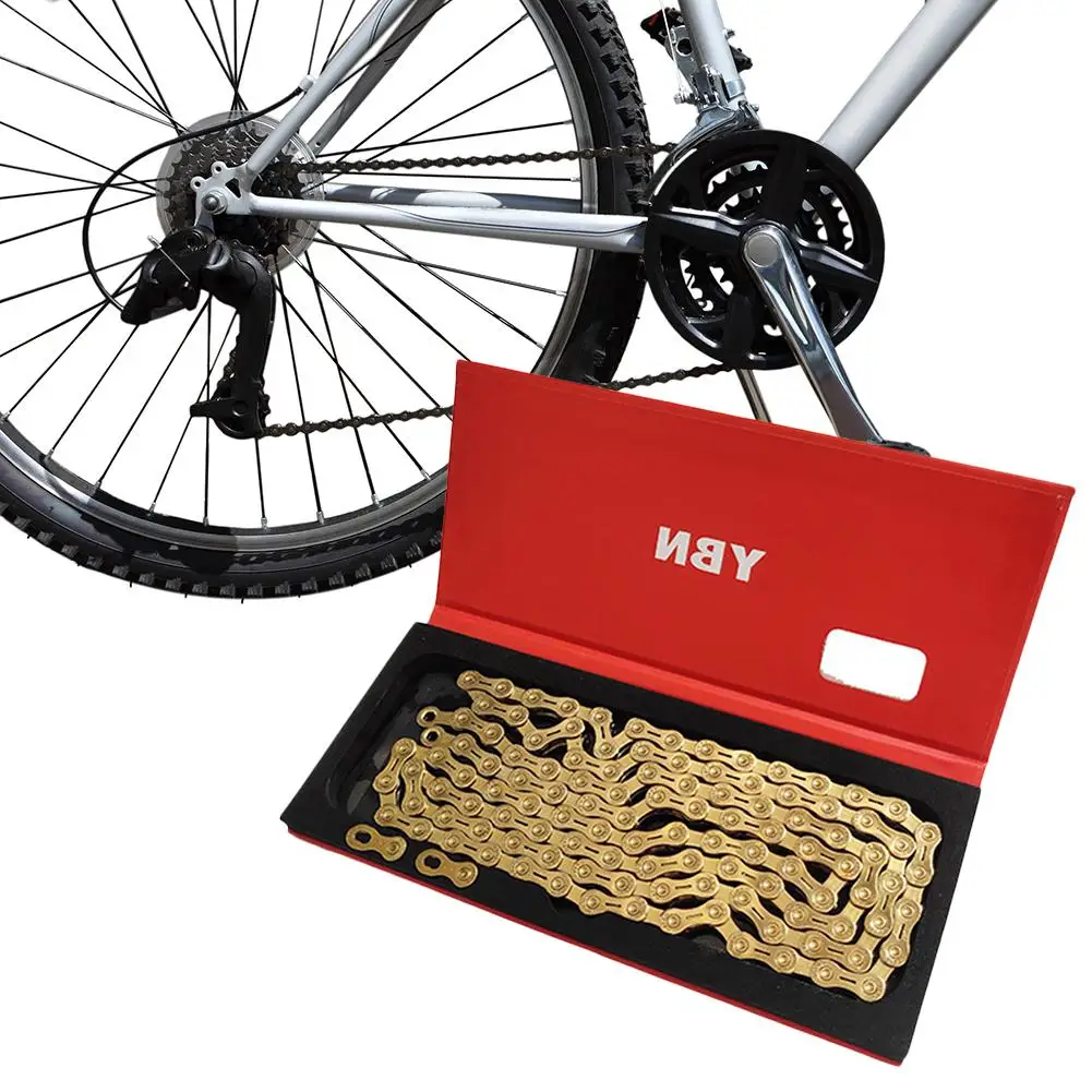 

High Quality New Mountain Bike Chain 11 Speed Road Bike Folding Car Gold Half Hollow Bicycle Chain