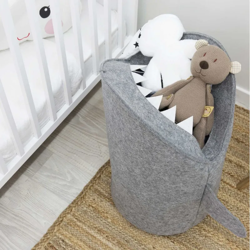 

Toy organizer kids felt laundry basket Felt fabric baby storage basket for toys basket shark