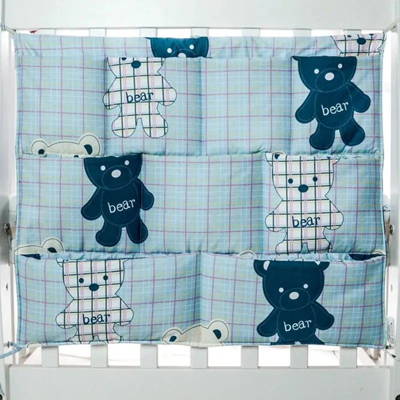 Милые медведи на кроватку, подвесная сумка для хранения, детская пеленка для кровати, бутылочки, игрушки, органайзер, хлопковое постельное белье, карманы для детского постельного белья, набор из одного предмета