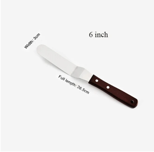 angled 6inch 4/6/8/10 дюймов Нержавеющая сталь лопатка для торта соблазнительный крем масло для защиты от обледенения глазурь Ножи гладкой Кухня Кондитерские инструменты для украшения торта - Цвет: angled 6inch