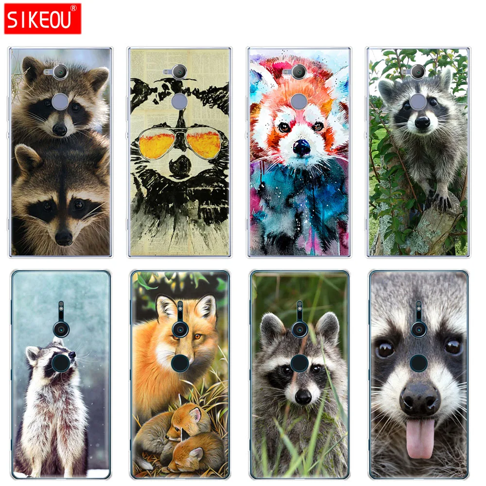 

silicone Cover phone Case for sony xperia XA1 XA2 ULTRA PLUS L1 L2 XZ1 XZ2 compact XZ PREMIUM Raccoon red panda fox animal