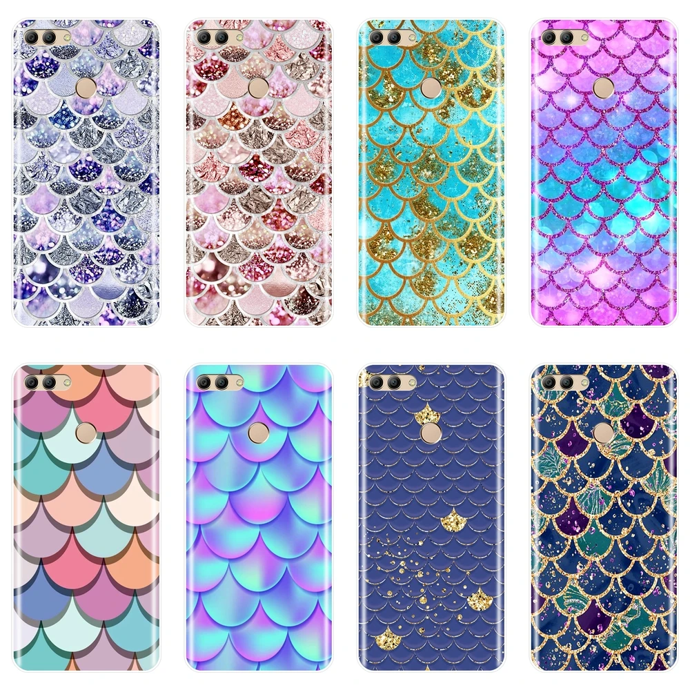 Back Cover For Huawei Y3 Y5 Y6 II Y7 2017 Pro Fish Scale Luxury Soft Phone Case Silicone Prime 2018 Y9 2019 | Мобильные телефоны и