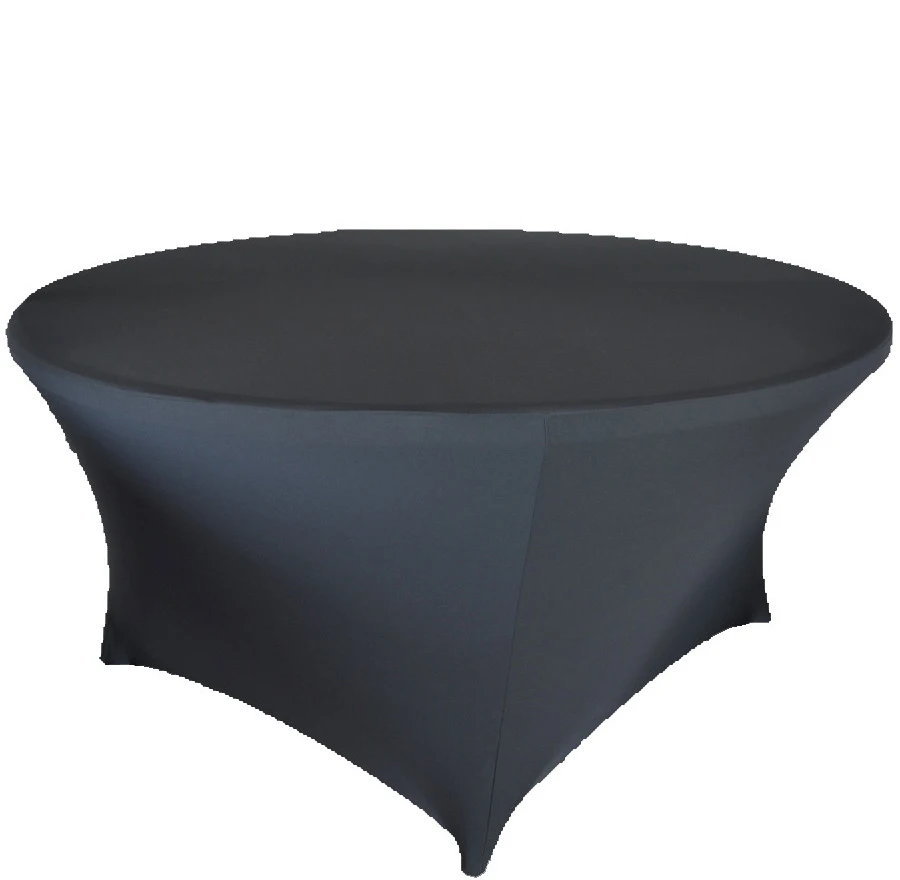 Free Shipping 10pcs Black 6ft Round Lycra Stretch Spandex Table Cloths