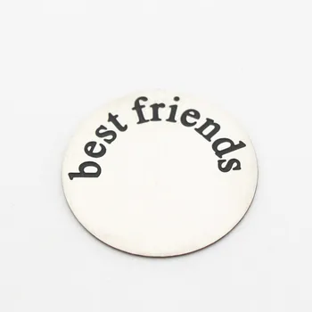 

10pcs/lot 22mm Round Window Stainless Steel Letter Best Friends Floating Plate Fit 30mm Glass Lockets Necklace DIY Jewelry