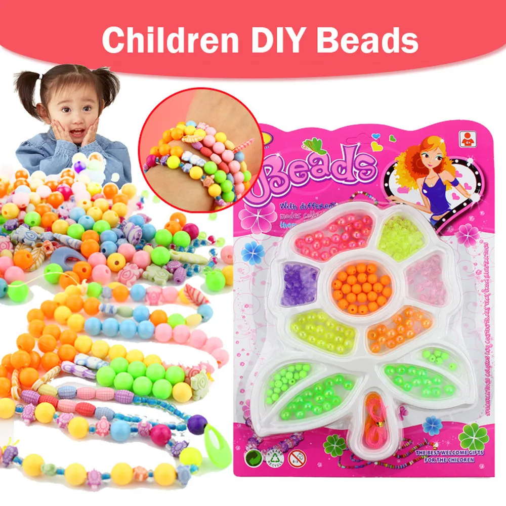 

Colorful Beads Set Toy Children Learning Education Products Kids Creative DIY Jewelry Making Kit Art Crafts Snap Stringing Beads
