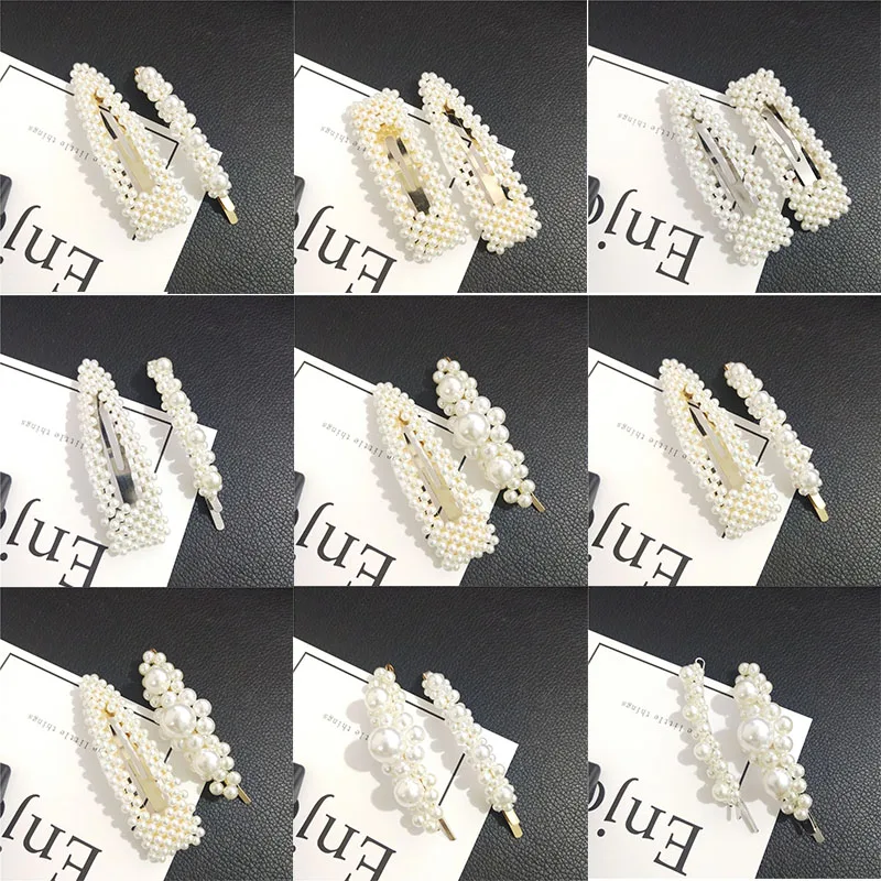 

F001 Luxury Hairpins Korea Pearl Imitation Beads Hair Clip Barrette Stick Hairpin For Women Hair Styling Accessories Handmade