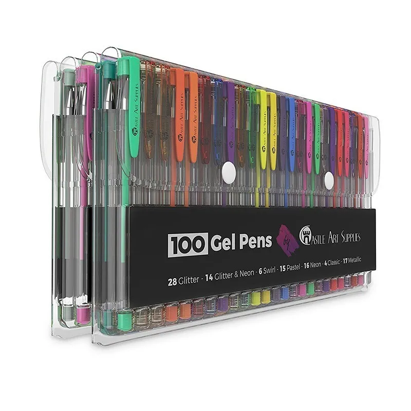 ZSCM 100 Colors Gel Pen Ink Refills Glitter Neon Gel Ink Pens Refills  Replace Cartridges for