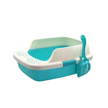 

1pcs Pet Cat Litter Box Plastic Anti-Splash Reusable Cat Tray Bedpans Pet Toilet Cleaning Supplies Semi-closed Sand Box