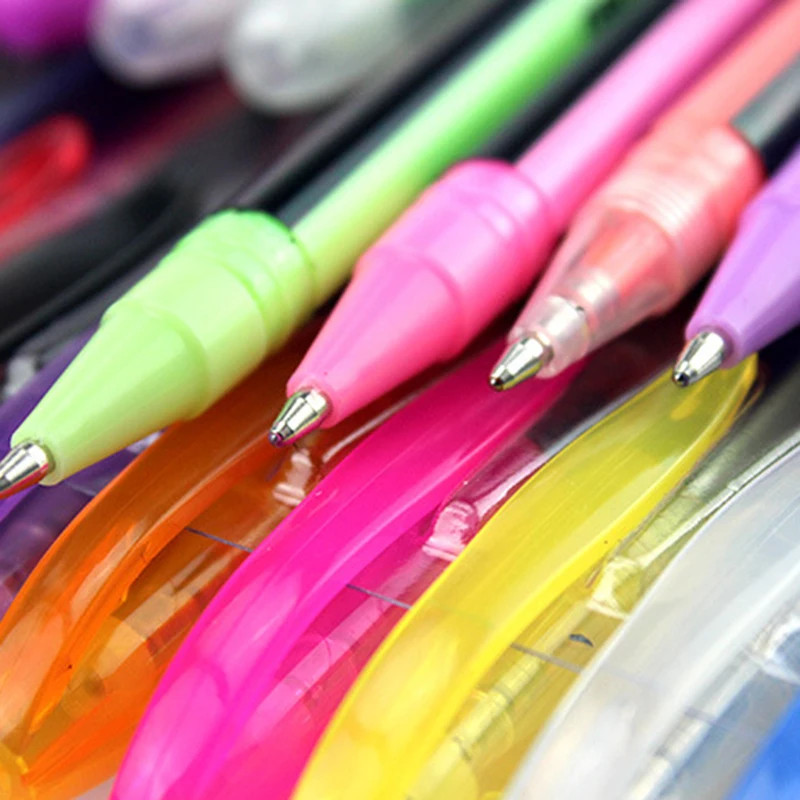 48 цветов/набор гелевых ручек металлические маркеры неоновые цветные эскизная ручка креативная шариковая ручка хайлайтер материал Escolar