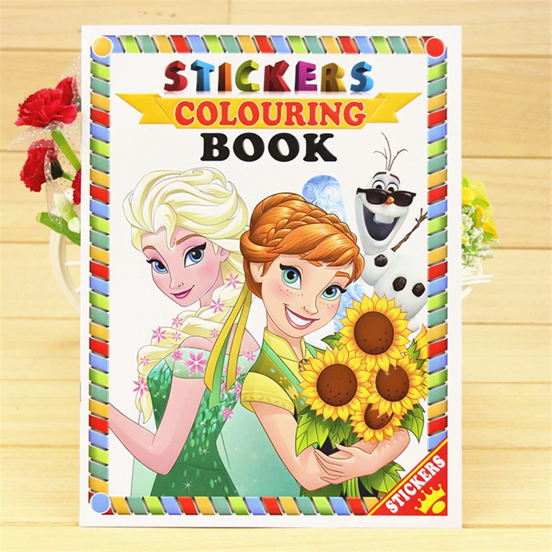 Download 16 Pages Snow Princess Girls Coloring Book Sticker Book For Kids Children Adults Colouring Painting Drawing Story Color Books Education Teaching Aliexpress
