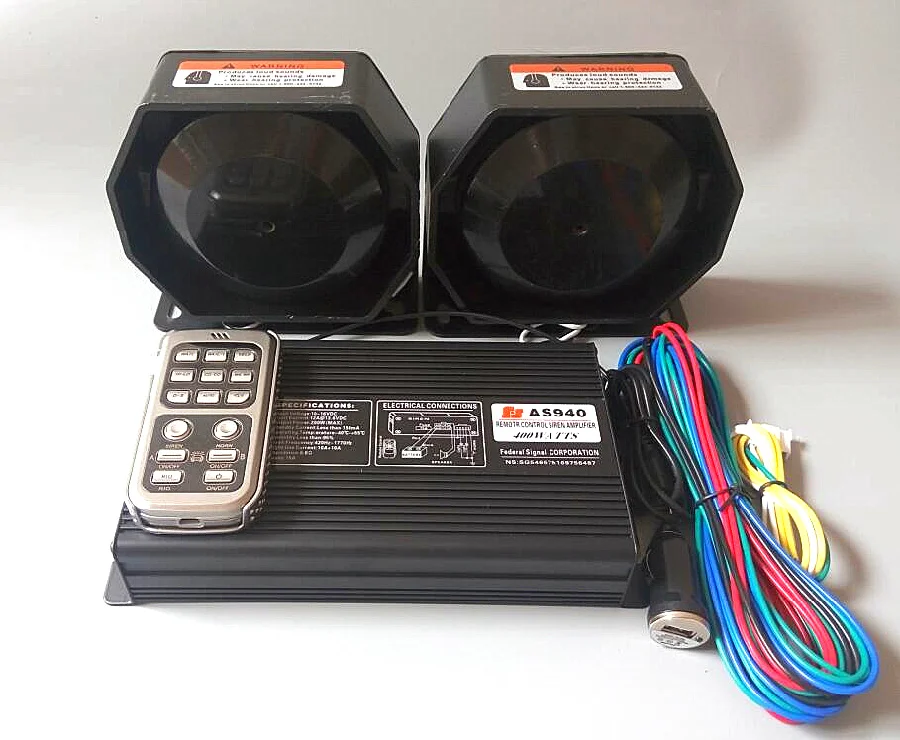Höhere stern AS940 400 Watt Dual tone auto drahtlose sirene verstärker alarm für polizei krankenwagen feuer lkw + 2 einheiten 200 Watt lautsprecher