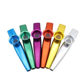 

6 Pcs/Set 6 Colors Metal Kazoo Musical Instruments Good Companion A Guitar Ukulele Great Gift For Kids Music Lovers