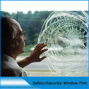 

SUNICE 4mil Safety Security Window Film Adhesive Sticker Decals Splash Prevention Car Windshield Building Glass 80cm x 100cm