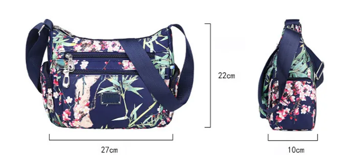 NIYOBO женская сумка через плечо с цветочным принтом, повседневные сумки на плечо, водонепроницаемая нейлоновая сумка через плечо, дорожная сумка для мам
