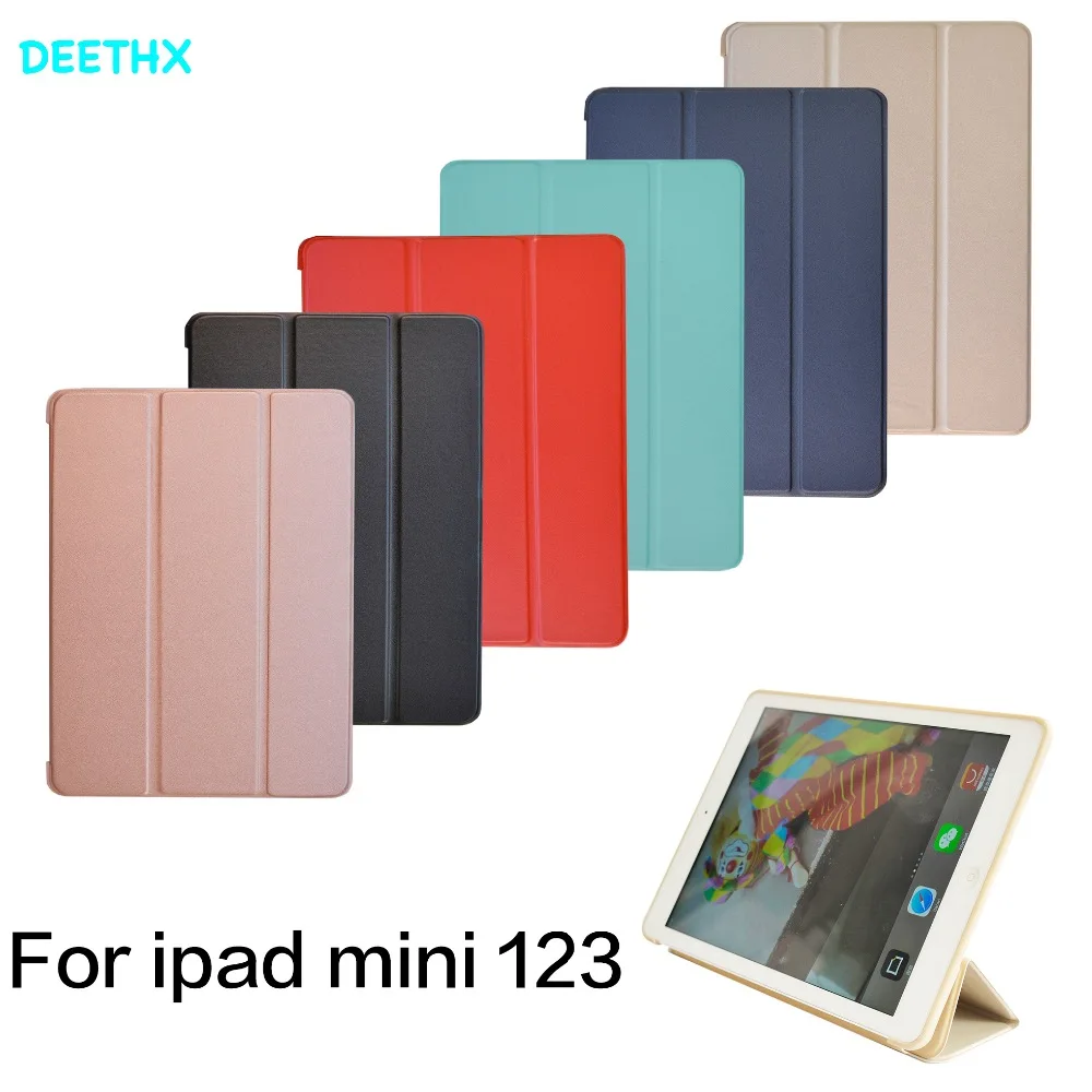 

DEETHX,Tablet Case for apple iPad Mini Case 1 2 3 PU Leather Silicone Soft Back Trifold Stand Auto Sleep/Wake up Smart Cover