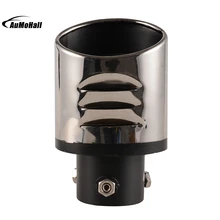 6cm Car Stainless Steel Chrome Round Tail Muffler Tip Pipe Outside Diameter Automobile Exhaust Pipes Tips With Net