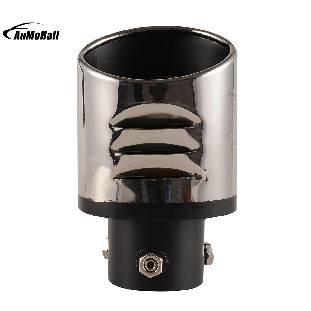 6cm font b Car b font Stainless Steel Chrome Round Tail Muffler Tip Pipe Outside Diameter