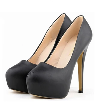 

Nice Classic High Heel Round Toe Patent Leather Women Shoes Pumps Ladies Work Wedding Party Dance Court Shoes Plus Size W852