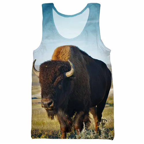 Американский bison 3D Печатный унисекс Топ на бретелях для мужчин модный крутой летний топ на бретелях для работы Мужские Женские топы топ на бретелях - Цвет: 3