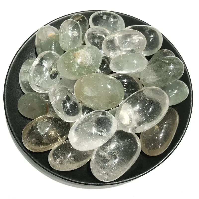 100g Natural White Crystal Quartz Tumbled Stone Palm Play Rock Healing