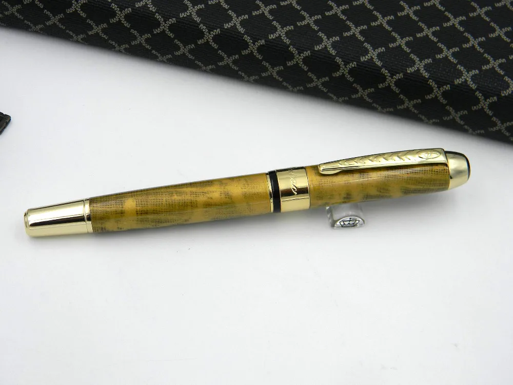 Золотая полосатая металлическая ручка 18 k nib JINHAO 250