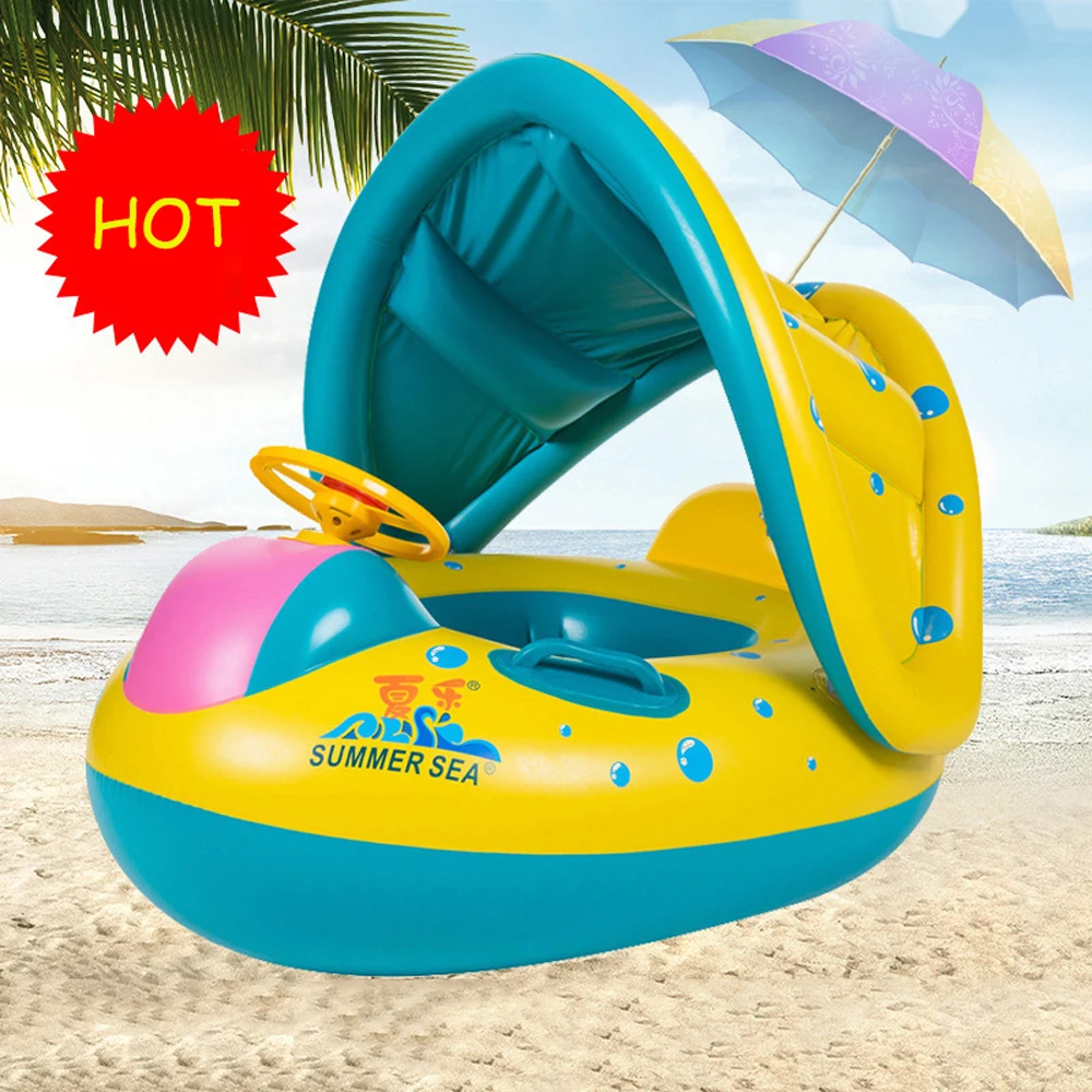 Baby Kids Summer Swimming Pool Swimming Ring Inflatable Swan Swim Float Water Fun Pool Toys Swim