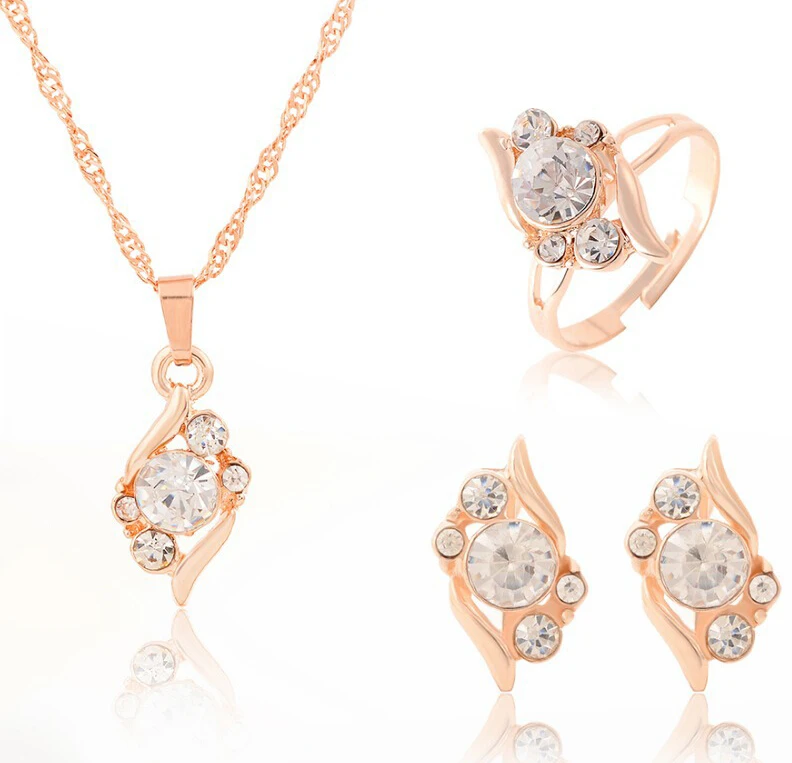 

Hesiod Classic Crystal 4pcs Jewelry Sets Wedding Gold Color Jewelry for Women