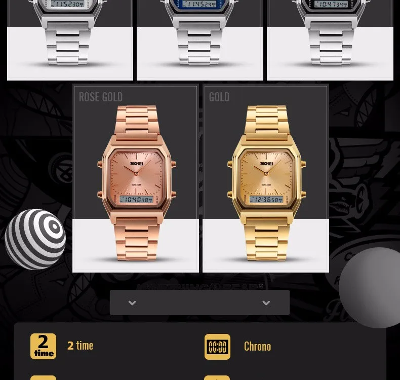 SKMEI роскошные золотые кварцевые часы для мужчин модные с двойным дисплеем времени мужские часы 3 бар водонепроницаемые спортивные наручные часы мужские часы relogio