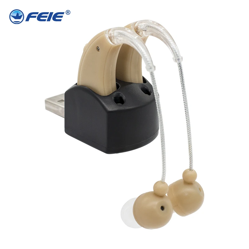 Guangzhou feie deaf rechargeable hearing aids mini behind the ear hearing aid s-109s free shipping 2017 new technology feie digital hearing aids in the ear canal with noise reduction s 16a free shipping