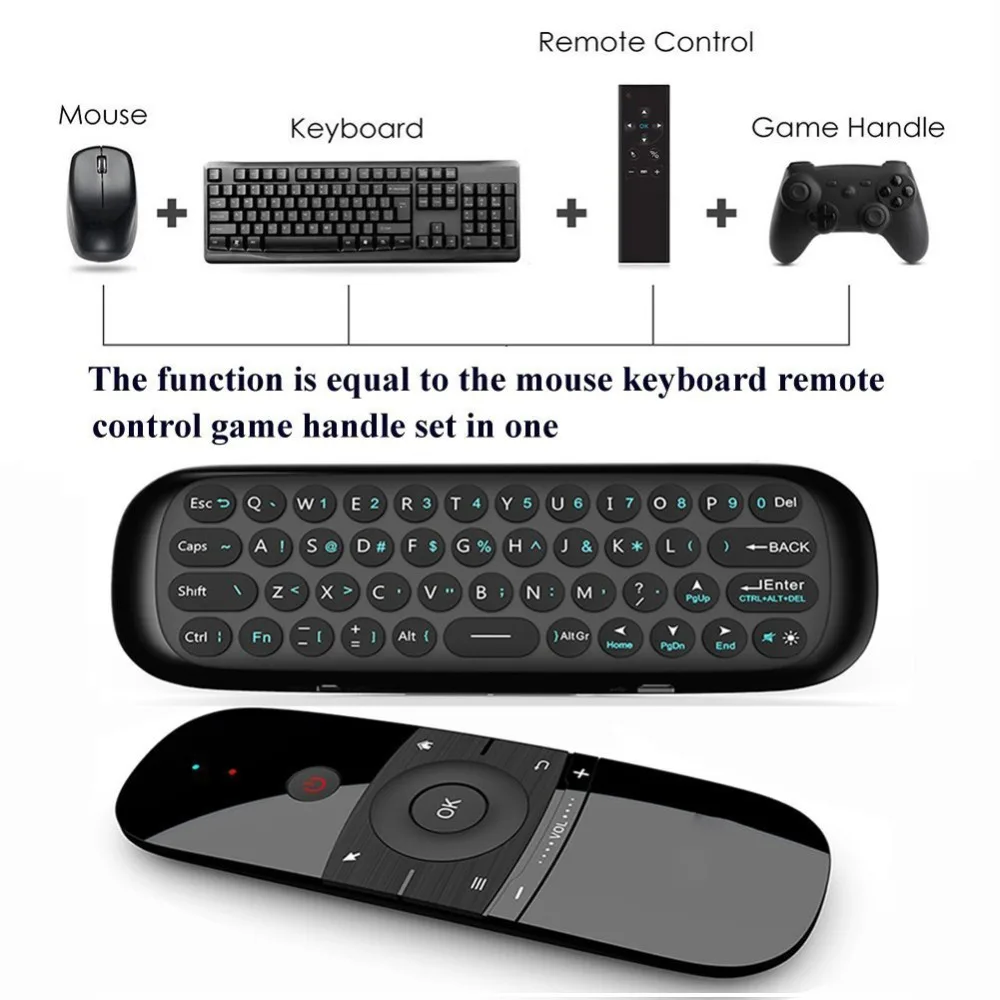 2.4G Smart TV Wireless Keyboard Fly Air Mouse W1 Multifunctional Remote Control for Android TV Box/PC/Smart TV/Projector/HTPC