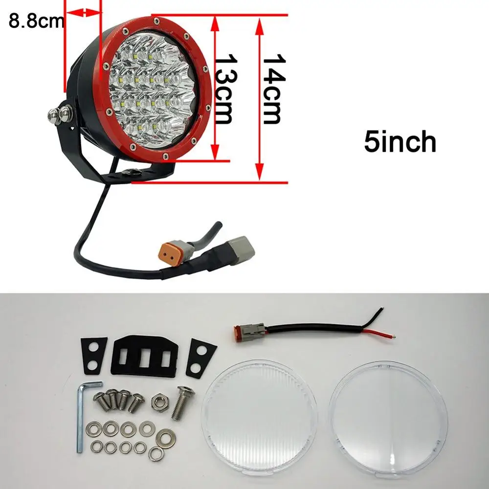 60W Round Led Driving Light 12V 5inch Mini Spot Led Driving Lights for Truck Wrangler JK 4X4 4WD Pickup Motorcycles Offroad Light Bar Car Off-road F150 SUV Led Pods (5)