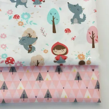 

100% Cotton Fabric Diy Sewing Craft Bedding Home Decor Tecido Telas Tilda Patchwork Baby Cloth Tissus au Metre Girl Wolf Tree
