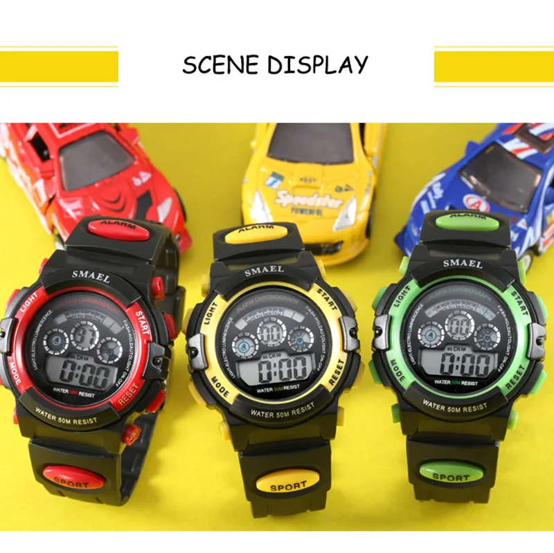 SMAEL Детские светодиодные цифровые часы Relogio Feminino спортивные дети мультфильм Relojes