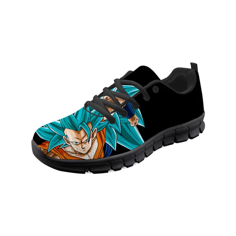 

THIKIN Customized Brand Sports Shoes Hot Sale Dragon Ball Printing Flat Women's Shoes Black Lace Up Comfortable Beach Shoes