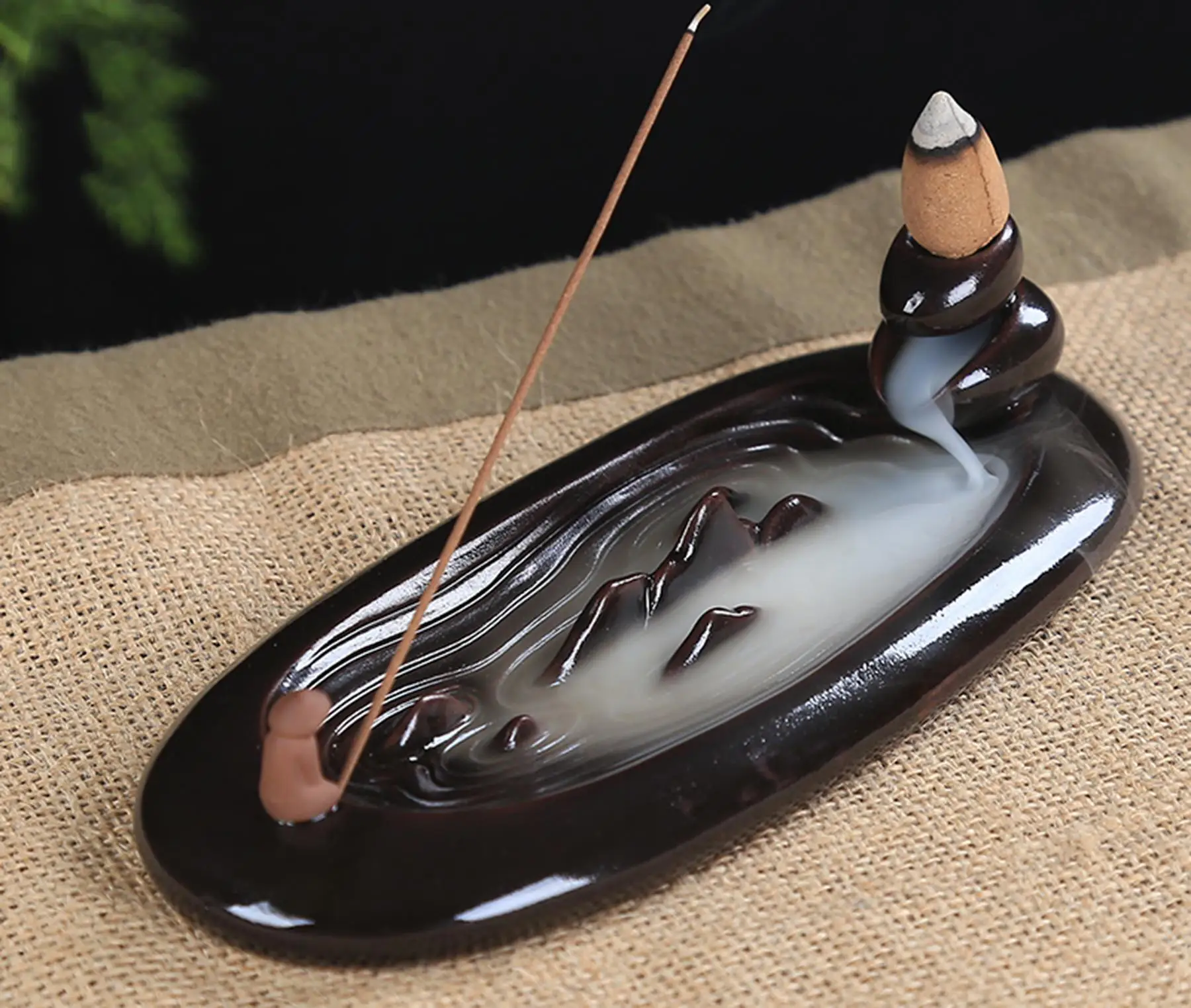 Ceramic Micro landscape Backflow incense burner incense stick holder